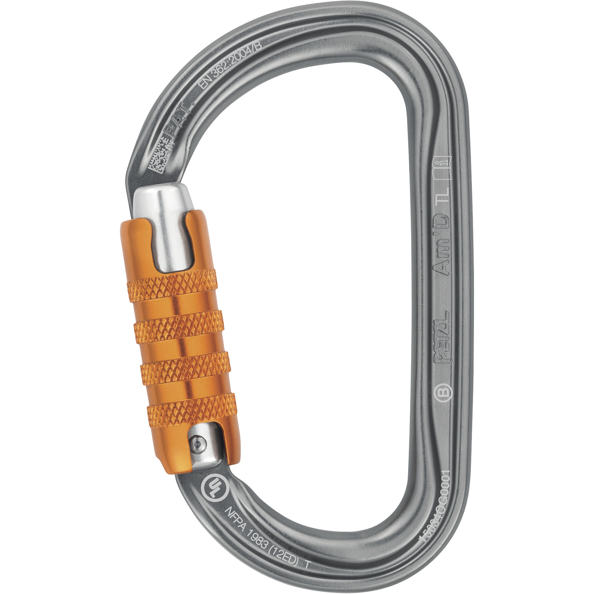 Petzl Am'D Asymmetrical Carabiner with Triact Lock, 24mm Gate Opener, Model# M34A TL